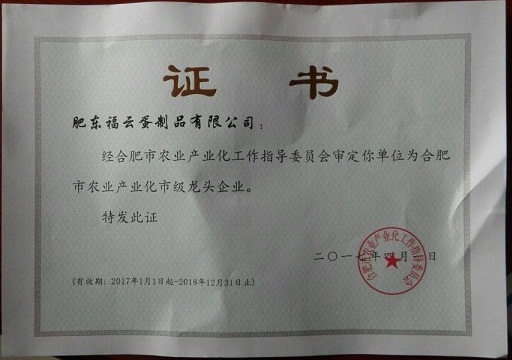 我司被評為龍頭企業